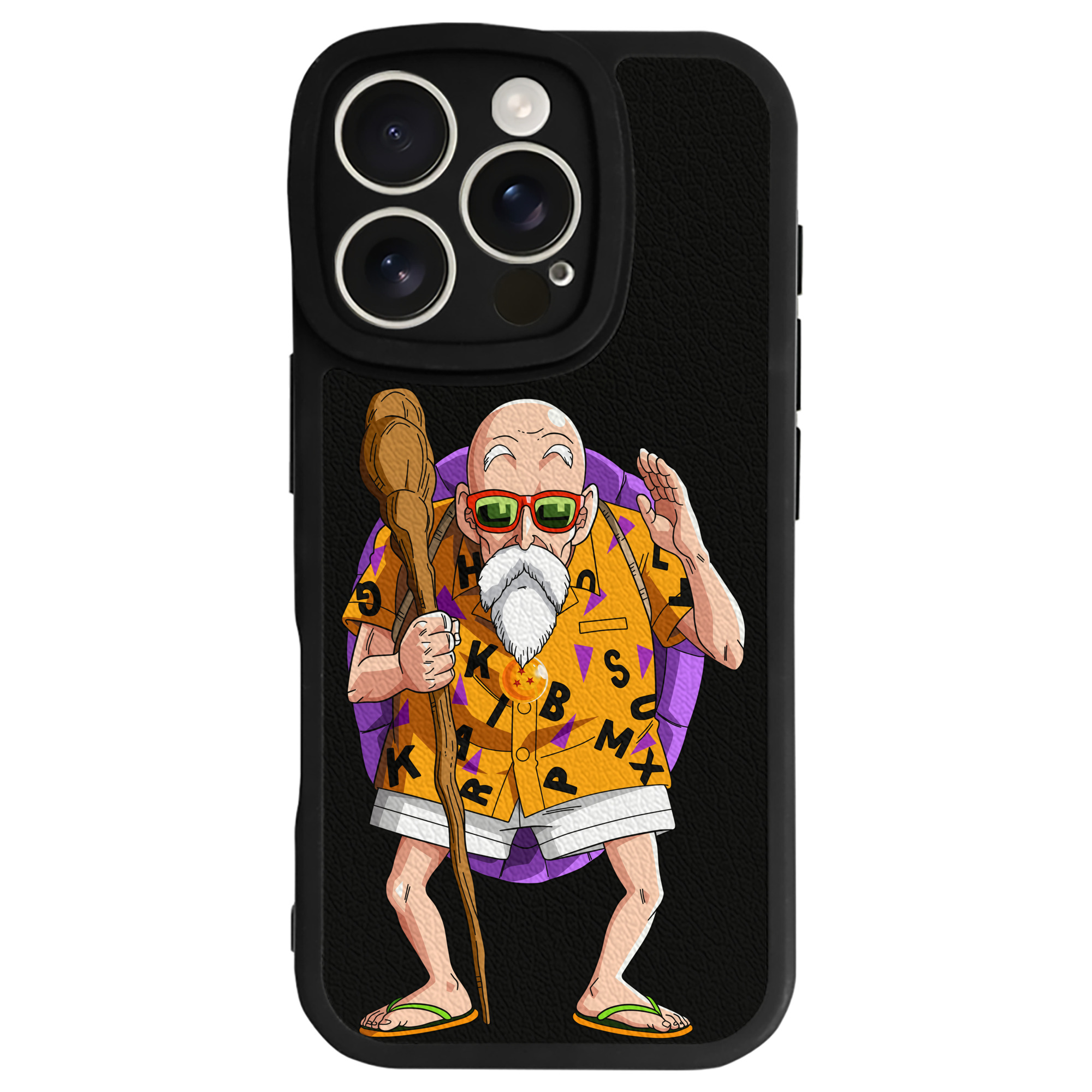 （画像用） ドラゴンボール 亀仙人（かめせんにん） DRAGON BALL Master Roshi Kame Sennin 【iPhone 16シリーズ対応】シリコンスマホケース（レザー調） 材質：シリコン